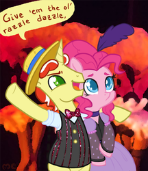 Size: 734x850 | Tagged: safe, artist:mcponyponypony, flim, pinkie pie, g4, burlesque, chicago, clothes, dress, saloon dress, saloon pinkie, song reference, you gotta share