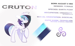 Size: 1280x788 | Tagged: safe, artist:crutonart, oc, oc only, oc:cruton, earth pony, pony, reference sheet, solo