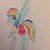 Size: 480x480 | Tagged: safe, artist:rainbowrules, rainbow dash, pegasus, pony, g4, beach, blowing, clothes, female, lifeguard, lifeguard dash, mare, puffy cheeks, rainblow dash, rainbow dashs coaching whistle, raised hoof, simple background, solo, spread wings, traditional art, whistle, whistle necklace, white background, wings