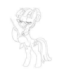 Size: 540x655 | Tagged: safe, artist:nauth, twilight sparkle, g4, female, lecture, lineart, solo, teacher