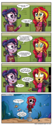 Size: 1100x2595 | Tagged: safe, artist:daniel-sg, owlowiscious, rarity, sci-twi, sunset shimmer, twilight sparkle, oc, oc:brownie bun, fish, human, equestria girls, g4, asphyxiation, bone, breasts, cement shoes, comic, comically missing the point, dark comedy, dead, death, drowning, fishified, five nights at freddy's, five nights at freddy's 4, foxy, human sunset, jacksepticeye, just do it, markiplier, mcdonald's, murder, nightmare foxy, pineapple, rarifish, rope, shia labeouf, shimmerbuse, skeleton, spongebob squarepants, sunset skeleton, underwater, warfstache, when you see it