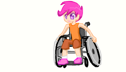 Size: 1024x584 | Tagged: safe, alternate version, artist:akaiishi, scootaloo, equestria girls, g4, female, solo, sports shorts, wheelchair