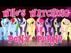 Size: 480x360 | Tagged: safe, applejack, fluttershy, octavia melody, pinkie pie, rainbow dash, rarity, trixie, twilight sparkle, earth pony, pegasus, pony, unicorn, g4, brony, female, implied porn, infographic, irl human, link in source, looking at you, mane six, mare, news, question, rooster teeth, the know, thumbnail, video, wet, wet mane, wet mane rarity