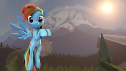 Size: 1920x1080 | Tagged: safe, artist:indexpony, rainbow dash, g4, 3d, female, solo, source filmmaker, sun