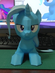 Size: 2448x3264 | Tagged: safe, artist:robi, princess celestia, trixie, pony, unicorn, g4, bedroom eyes, female, high res, looking at you, mare, papercraft, photo, pixiv, prone