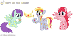 Size: 1264x632 | Tagged: safe, artist:osipush, blueberry pie, derpy hooves, raspberry fluff, equestria girls, g4, my little pony equestria girls: rainbow rocks, background human, equestria girls ponified, food, muffin, ponified, rainbow power, rainbow power-ified, simple background, the muffins, transparent background, trio, vector