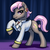 Size: 1500x1500 | Tagged: safe, artist:kp-shadowsquirrel, prim hemline, earth pony, pony, g4, bedroom eyes, clothes, female, looking at you, mare, raised hoof, shirt, smiling, solo