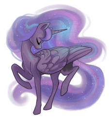 Size: 781x852 | Tagged: safe, artist:griffsnuff, princess luna, g4, eyes closed, female, raised hoof, solo