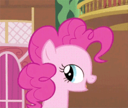 Size: 300x253 | Tagged: safe, screencap, pinkie pie, g3, g4, season 3, too many pinkie pies, animated, betcha can't make a face crazier than this, female, gif, pinkie's silly face, solo