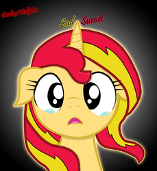 Size: 856x934 | Tagged: safe, artist:darkaxwolf360, sunset shimmer, pony, unicorn, g4, crying, female, looking at you, open mouth, sad, solo, sunsad shimmer
