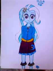 Size: 720x960 | Tagged: safe, artist:fnaf-fangirl1999, trixie, equestria girls, g4, female, solo, traditional art