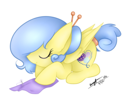 Size: 1024x820 | Tagged: safe, artist:browniealexia, oc, oc only, oc:buttons, pegasus, pony, prone, sleeping, solo