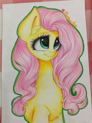 Size: 1936x2592 | Tagged: safe, artist:iponylover, fluttershy, g4, female, solo, traditional art