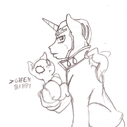 Size: 692x693 | Tagged: safe, 4chan, babby, baby, drawfag, enrico pucci, foal, jojo's bizarre adventure, monochrome, ponified, stand, stone ocean, the green baby