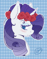 Size: 600x750 | Tagged: safe, artist:xsnowdropx, part of a set, rarity, g4, female, floral head wreath, flower, flower in hair, portrait, solo