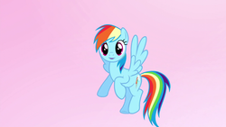 Size: 1280x720 | Tagged: safe, edit, edited screencap, screencap, rainbow dash, do princesses dream of magic sheep, g4, cute, female, flying, inverted mouth, smiling, solo