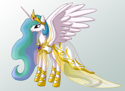 Size: 1500x1091 | Tagged: safe, artist:starbat, princess celestia, journey of the spark, g4, clothes, concept art, dress, female, gown, solo