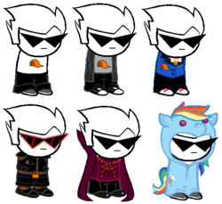 Size: 559x513 | Tagged: safe, artist:blackwishingstar, edit, rainbow dash, g4, barely pony related, clothes, cosplay, costume, crossover, dirk strider, homestuck