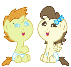 Size: 1600x1518 | Tagged: safe, artist:evilfrenzy, pound cake, pumpkin cake, pony, g4, angel cake, baby, baby pony, cake twins, cheese cake, cute, redesign, rule 63, update, updated, updated design
