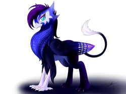 Size: 2048x1536 | Tagged: safe, artist:bludraconoid, oc, oc only, oc:velvet nightrest, griffon, solo