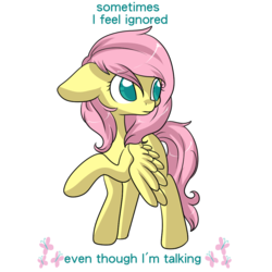 Size: 1000x1000 | Tagged: safe, artist:rue-willings, part of a set, fluttershy, g4, female, missing cutie mark, solo, text