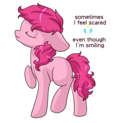 Size: 1000x1000 | Tagged: safe, artist:rue-willings, part of a set, pinkie pie, g4, female, missing cutie mark, solo, text