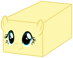 Size: 4100x3268 | Tagged: safe, artist:namelesshero2222, fluttershy, g4, :t, adorawat, butter, cube, cube pony, cute, female, flutterbutter, fluttercube, isometric, literal buttershy, objectification, pun, rectangle cuboid, shyabetes, simple background, smiling, solo, transparent background, vector, wat, what has science done
