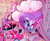 Size: 800x659 | Tagged: safe, artist:candiedmoon, pinkie pie, rainbow dash, twilight sparkle, g3, g4, balloon, hello kitty, irl, photo, pink, sanrio