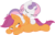 Size: 770x490 | Tagged: safe, artist:deadparrot22, artist:joey darkmeat, scootaloo, sweetie belle, pegasus, pony, unicorn, g4, assisted preening, blushing, colored, duo, female, filly, lesbian, preening, ship:scootabelle, shipping, simple background, svg, transparent background, vector