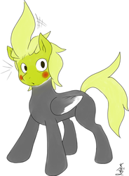 Size: 747x1013 | Tagged: artist needed, safe, oc, bird pone, cockatiel, crest, cute, ponified, surprised