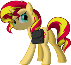 Size: 2500x2303 | Tagged: safe, artist:bubblestormx, sunset shimmer, pony, unicorn, equestria girls, g4, my little pony equestria girls, butt, female, plot, saddle bag, shading, simple background, solo, transparent background, vector