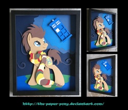 Size: 967x826 | Tagged: safe, artist:the-paper-pony, doctor whooves, time turner, pony, g4, doctor who, male, shadowbox, solo, stallion, tardis