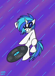 Size: 1700x2338 | Tagged: safe, artist:mofetafrombrooklyn, dj pon-3, vinyl scratch, pony, unicorn, g4, female, record, solo