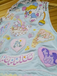 Size: 769x1024 | Tagged: safe, artist:lithefidercreatures, g3, care bears, clothes, irl, lady lovely locks, photo, popples, vest
