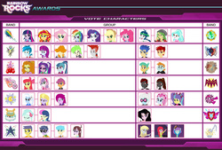 Size: 1089x734 | Tagged: safe, artist:karalovely, adagio dazzle, apple bloom, applejack, aria blaze, blueberry pie, bon bon, bright idea, captain planet, cherry crash, comet tail, crimson napalm, derpy hooves, flash sentry, fluttershy, fuchsia blush, lavender lace, lyra heartstrings, micro chips, mystery mint, paisley, photo finish, pinkie pie, pixel pizazz, rainbow dash, rarity, raspberry fluff, sandalwood, scootaloo, snails, snips, sonata dusk, sunset shimmer, sweetie belle, sweetie drops, thunderbass, trixie, twilight sparkle, valhallen, velvet sky, violet blurr, oc, oc:charlie blood, oc:kara lovely, oc:lisa blackly, oc:track sonter, equestria girls, g4, background human, cutie mark crusaders, female, the dazzlings, the muffins, the rainbooms, the snapshots, thunderstruck (band), trixie and the illusions