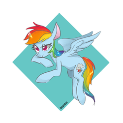 Size: 600x600 | Tagged: safe, artist:dilandau203, rainbow dash, pegasus, pony, g4, abstract background, female, mare, solo