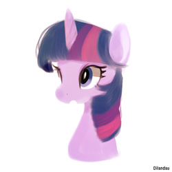 Size: 900x900 | Tagged: safe, artist:dilandau203, twilight sparkle, pony, unicorn, g4, female, mare, portrait, simple background, solo, white background