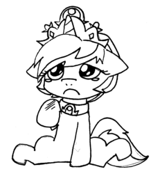 Size: 1052x1209 | Tagged: safe, artist:artylovr, oc, oc only, pony, unicorn, crown, crying, cute, female, filly, injured, jewelry, solo