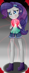 Size: 1938x4900 | Tagged: safe, artist:vixelzf, rarity, equestria girls, g4, crying, female, heart, heartbreak, sad, solo