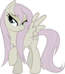 Size: 2381x2710 | Tagged: safe, artist:noxxi-the-noxxian, fluttershy, g4, female, flutterbitch, high res, recolor, simple background, solo, transparent background, vector, wet mane
