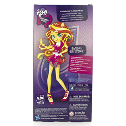 Size: 750x750 | Tagged: safe, sunset shimmer, equestria girls, g4, my little pony equestria girls: friendship games, box art, clothes, equestria girls logo, female, high heels, merchandise, outfit, solo