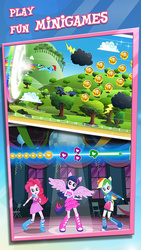 Size: 320x568 | Tagged: safe, gameloft, rainbow dash, twilight sparkle, pegasus, pony, equestria girls, g4, clear the skies, sonic rainboom, twilight sparkle (alicorn)