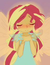 Size: 716x940 | Tagged: dead source, safe, artist:loyaldis, sunset shimmer, equestria girls, g4, my past is not today, female, sketch, solo, sunset phoenix, wings
