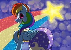 Size: 800x569 | Tagged: safe, artist:alittleofsomething, rainbow dash, g4, clothes, dress, female, gala dress, solo