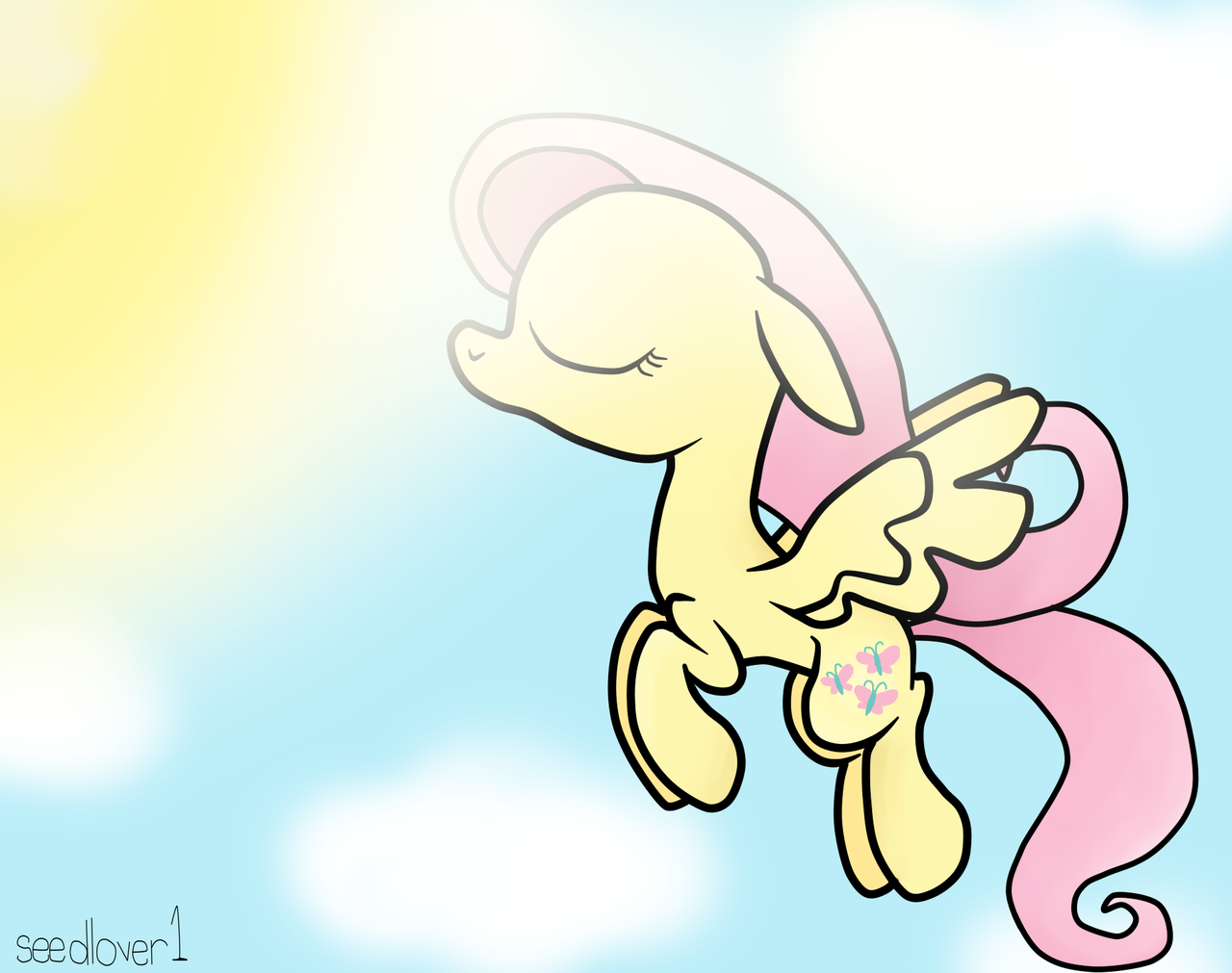 Safe Artist Seedlover Fluttershy Cloud Cloudy Female Solo Derpibooru