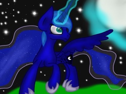 Size: 1024x768 | Tagged: safe, artist:lilly9831, princess luna, g4, female, magic, moon, solo