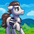 Size: 1500x1500 | Tagged: safe, artist:kp-shadowsquirrel, silver shill, g4, clothes, floppy ears, frown, male, raised hoof, shirt, solo