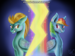 Size: 1280x960 | Tagged: safe, artist:angelstudio-alicorns, lightning dust, rainbow dash, g4, watermark