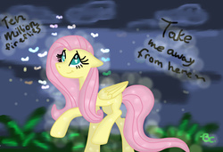 Size: 7000x4784 | Tagged: safe, artist:lynchristina, fluttershy, firefly (insect), insect, g4, absurd resolution, female, floppy ears, solo