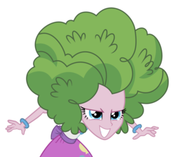 Size: 4000x3576 | Tagged: safe, artist:ivacatherianoid, pinkie pie, equestria girls, g4, my little pony equestria girls: friendship games, pinkie spy (short), afro, bush, canterlot high, female, high res, simple background, solo, spy, transparent background, vector